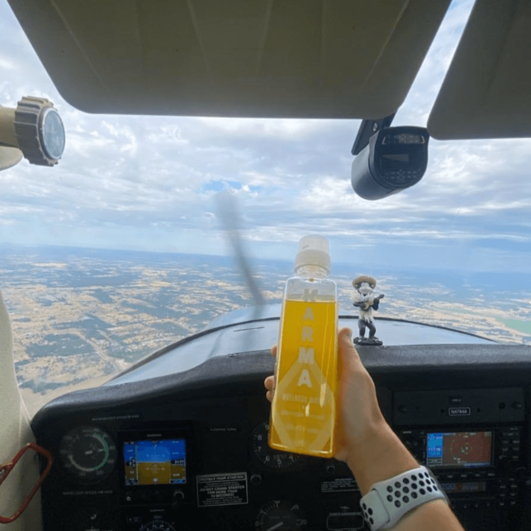 karma water in a plane